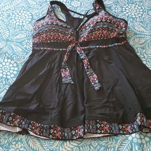 3x black tankini with swim shorts